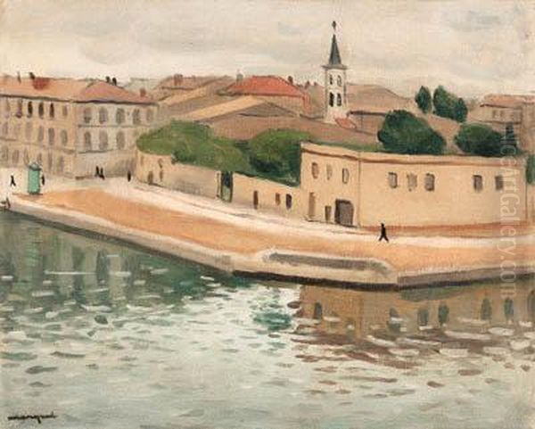 Sete, L'glise Du Quai, Temps Gris Oil Painting by Albert Marquet