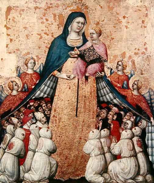 Virgin of the Misericordia Oil Painting by Domenico da Montepulciano Pietro di