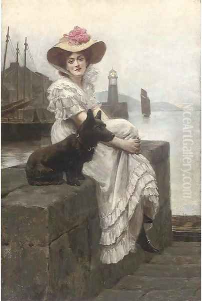 The sailors wife Oil Painting by Julius Mandes Price