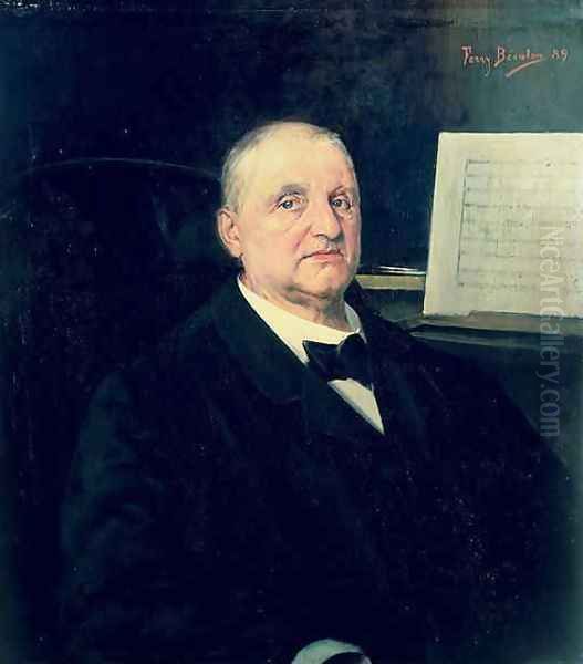 Anton Bruckner, 1889 Oil Painting by Ferry (Beraton) Peratoner