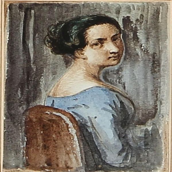 Portrait Of A Woman Oil Painting by Wilhelm Marstrand