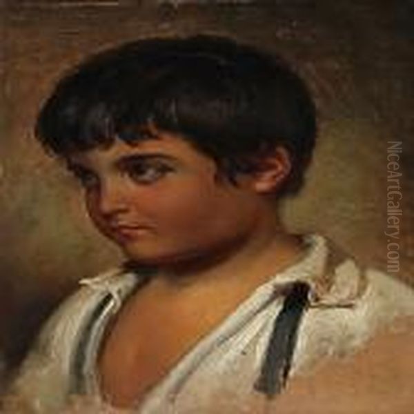 An Italian Boy Oil Painting by Wilhelm Marstrand