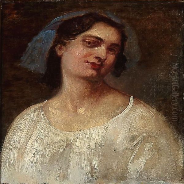 An Italian Woman Oil Painting by Wilhelm Marstrand