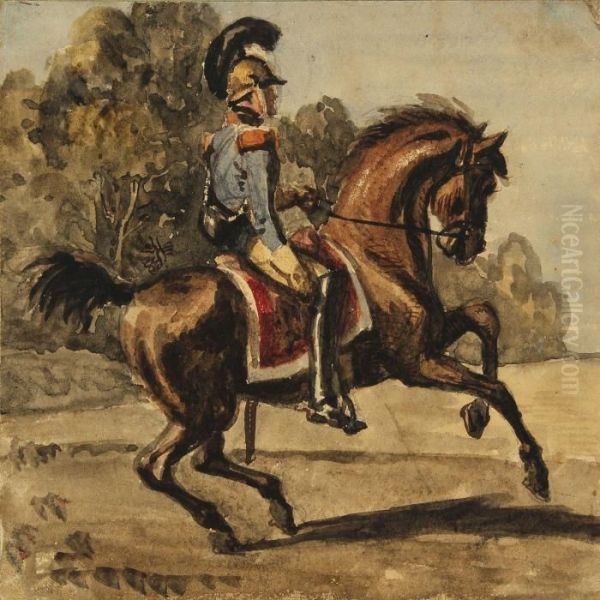 Hussar Oil Painting by Wilhelm Marstrand