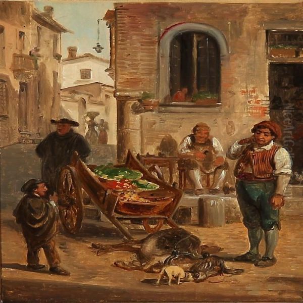 Det Dode AEsel Oil Painting by Wilhelm Marstrand