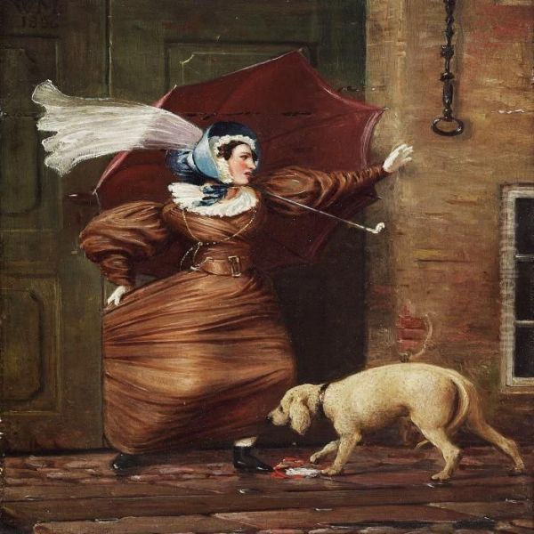 A Lady Is Stuck In A Doorway Oil Painting by Wilhelm Marstrand