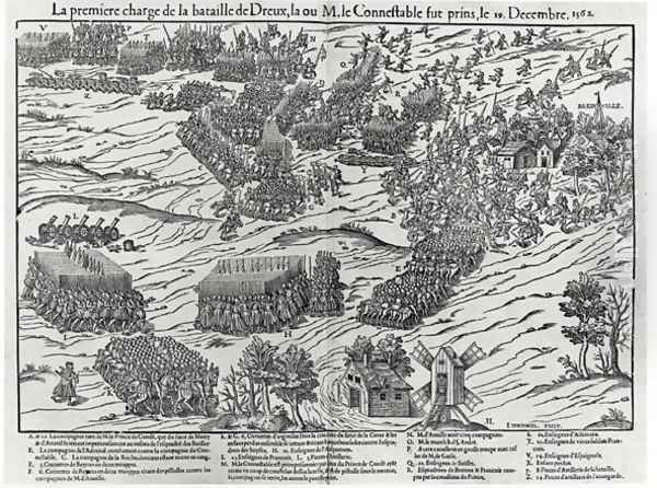 The Battle of Dreux, 19th December 1562 Oil Painting by Tortorel, J. Perrissin, J. J. &