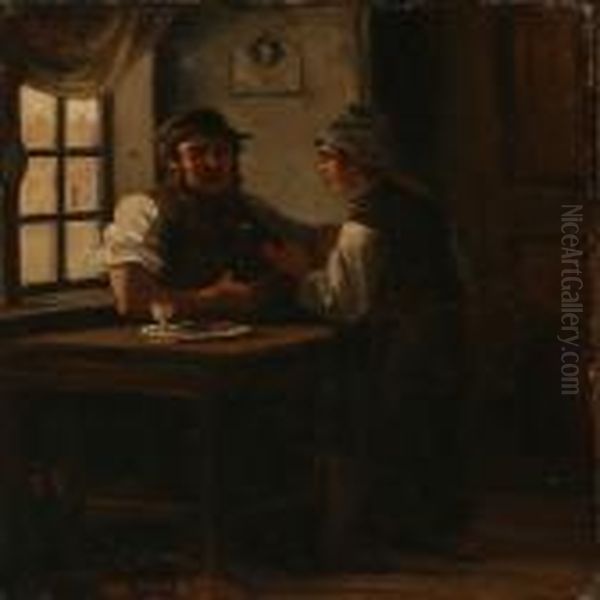 Skomageren Og Hans Svend Oil Painting by Wilhelm Marstrand