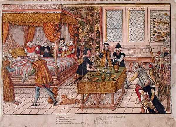 The Death of Henri II 1519-59 10th July 1559 Oil Painting by Tortorel, J. Perrissin, J. J. &