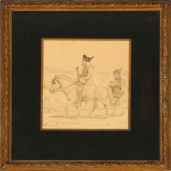 Noble Man On Horseback Oil Painting by Wilhelm Marstrand