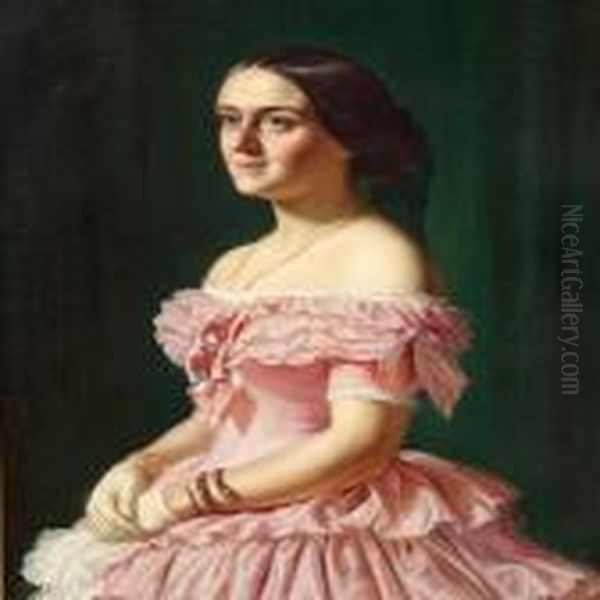 Portrait Of Jeanina Baroness Stampe Oil Painting by Wilhelm Marstrand