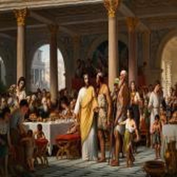 The Parable Of Thegreat Supper Oil Painting by Wilhelm Marstrand