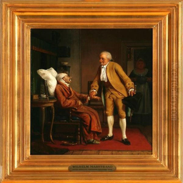 Mester Bonifacius Undersoger Patientens Tunge Oil Painting by Wilhelm Marstrand