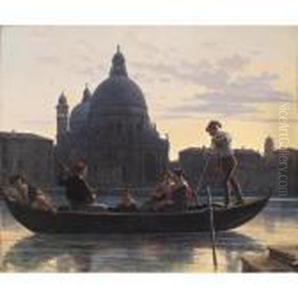 Gondoler I Venedig (the Gondola Party, Venice) Oil Painting by Wilhelm Marstrand