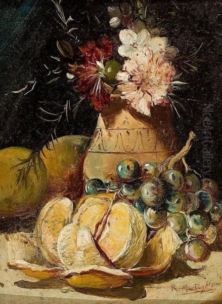 Bodegon Oil Painting by Ramon Marti Y Alsina