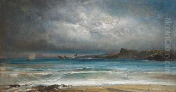 Costa Oil Painting by Ramon Marti Y Alsina