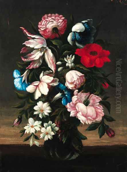 Flowers in an urn Oil Painting by Bartolome Perez