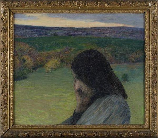 Femme Pensive Au Crepuscule Oil Painting by Henri Martin