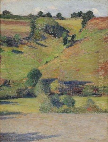 Vallon Ensoleille Oil Painting by Henri Martin