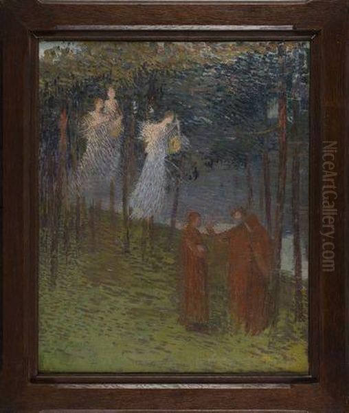 Les Troubadours Oil Painting by Henri Martin