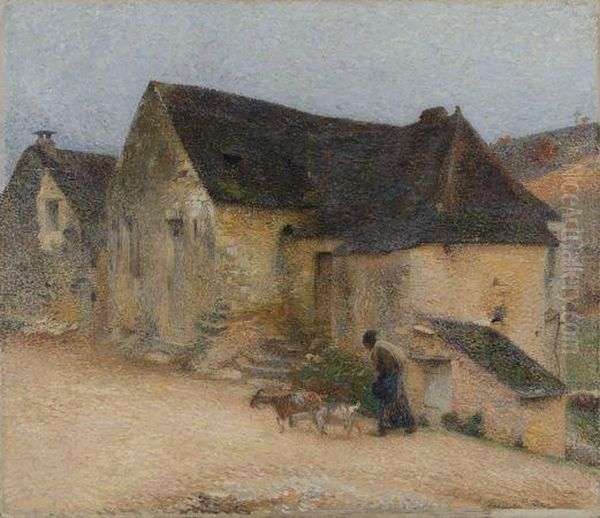 Chevriere Devant Une Vieille Maison A Labastide Oil Painting by Henri Martin