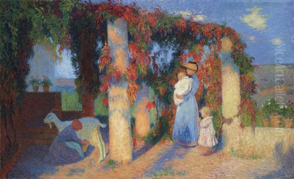 La Pergola A Marquayrol Oil Painting by Henri Martin