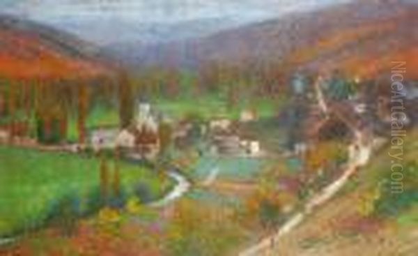 Vue Generale De Labastide Du Vert Du Haut Du Parc De Marquayrol Oil Painting by Henri Martin