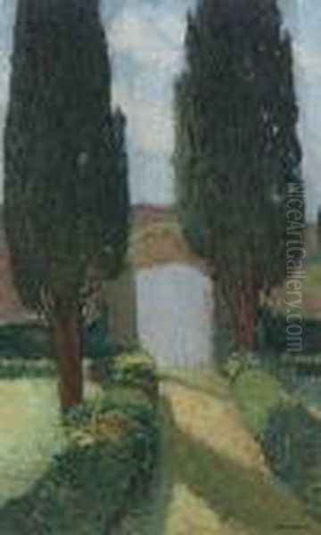 Le Jardin De Marquayrol Oil Painting by Henri Martin