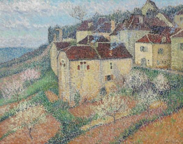 Vue De Saint Cirq-la-popie Oil Painting by Henri Martin