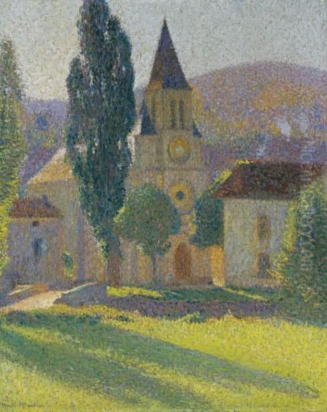 L'eglise De Labastide Du Vert Oil Painting by Henri Martin