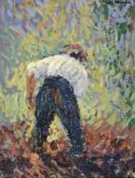 Un Jardinier Au Travail Oil Painting by Henri Martin