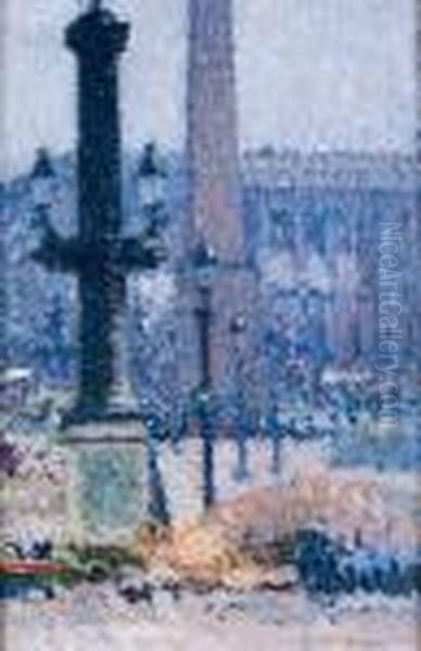 Paris, La Place De La Concorde Oil Painting by Henri Martin