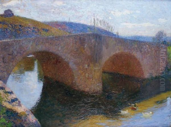 Le Pont De Pierre Oil Painting by Henri Martin