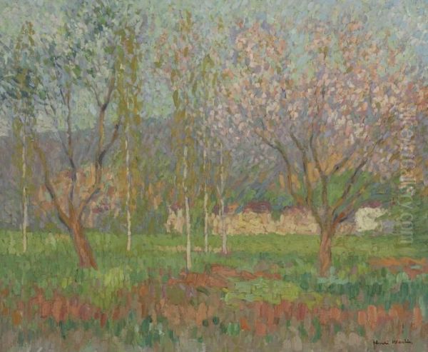 Arbres En Fleurs Oil Painting by Henri Martin