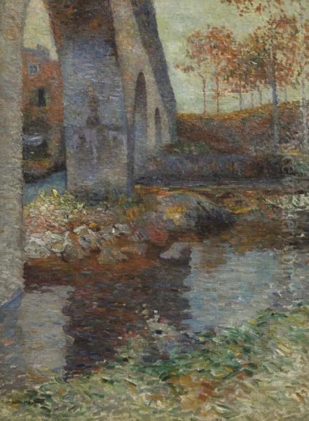 Le Pont Sur La Riviere Oil Painting by Henri Martin