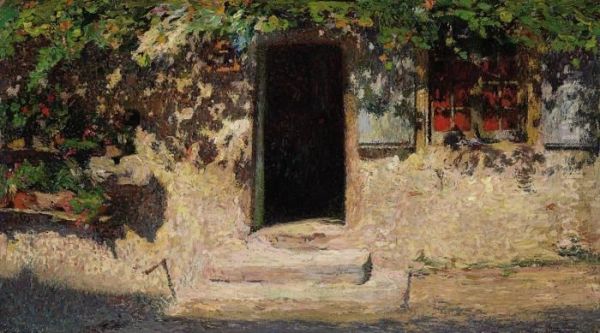 La Porte D'entree D'une Maison Dans Labastide Du Vert Oil Painting by Henri Martin