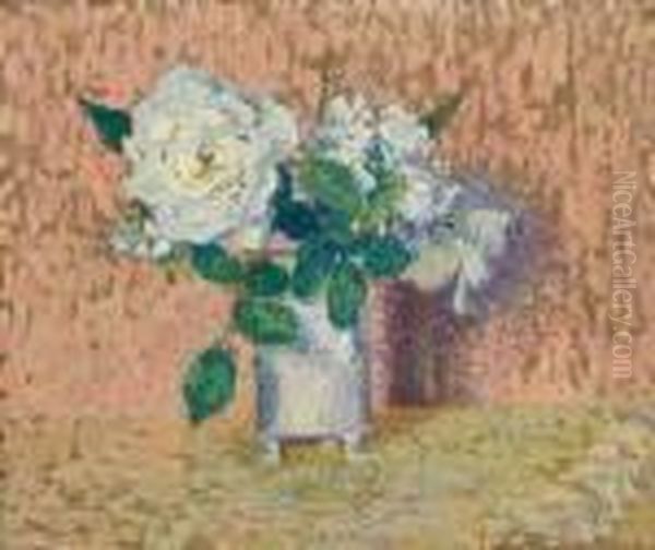 Une Rose Blanche Oil Painting by Henri Martin