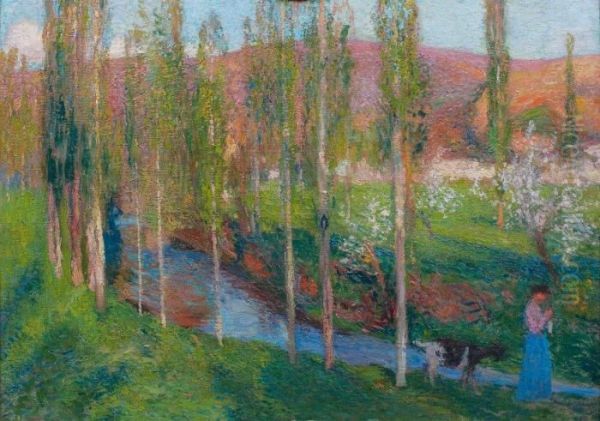 La Vallee Du Vert Oil Painting by Henri Martin