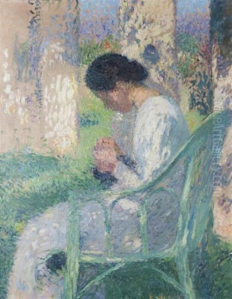 Lisette Cousant Oil Painting by Henri Martin