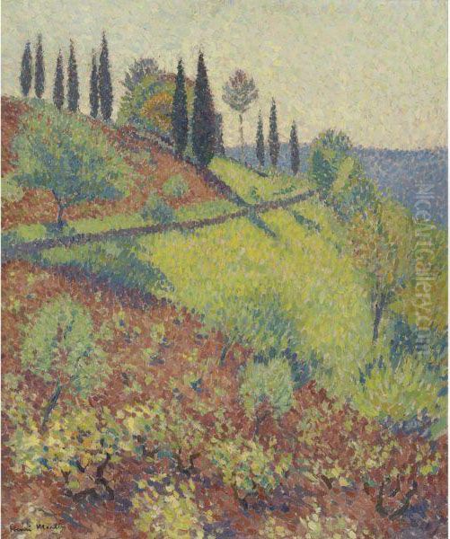 Colline De L'atelier D'henri Martin A Marqueyrol Oil Painting by Henri Martin