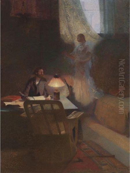 Le Philosophe Or L'inspiration Du Poete Oil Painting by Henri Martin