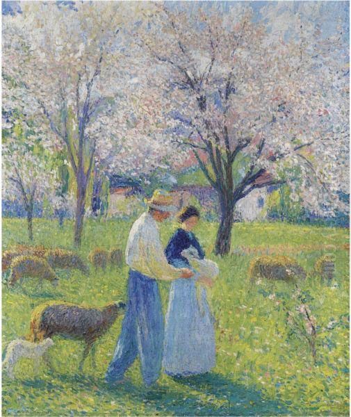 Les Amoureux Du Printemps Oil Painting by Henri Martin