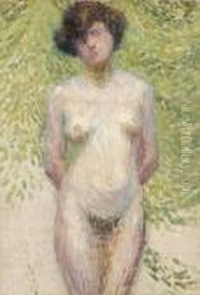 Femme Nue Debout Oil Painting by Henri Martin