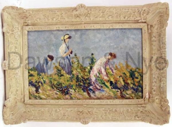 Women In A Field Of Flowers Oil Painting by Henri Martin