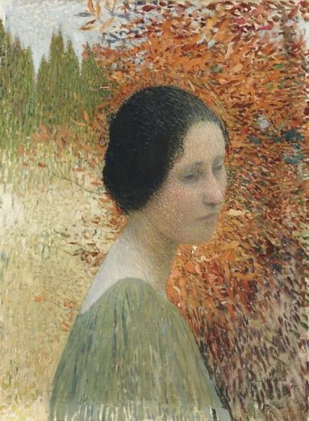 Portrait De Femme Oil Painting by Henri Martin