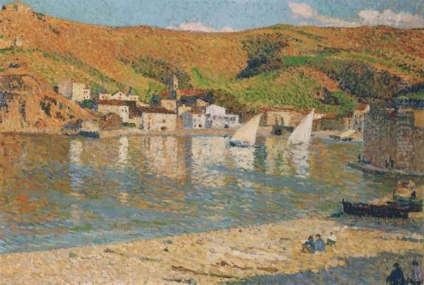 Les Collines Dominant Le Port De Collioure Oil Painting by Henri Martin