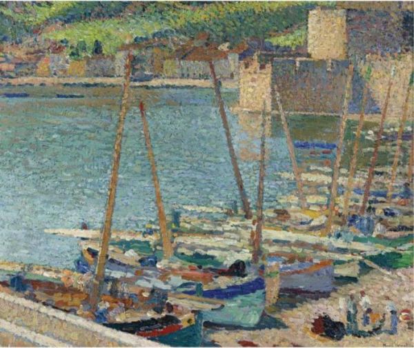 Bateaux De Peche, Sur La Greve A Collioure Oil Painting by Henri Martin