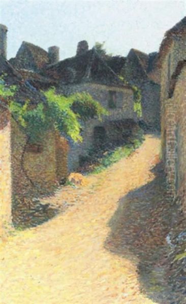 Rue Montante Dans La Bastide Du Vert, Vers 1900 Oil Painting by Henri Martin