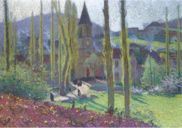 Sortie De Messe A Labastide-du-vert Oil Painting by Henri Martin