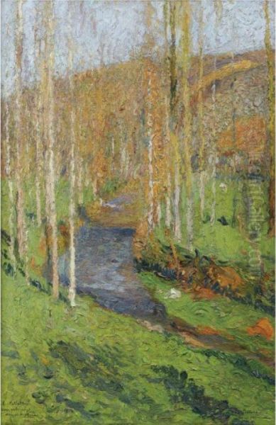 Le Vert En Aval De Labastide-du-vert Oil Painting by Henri Martin